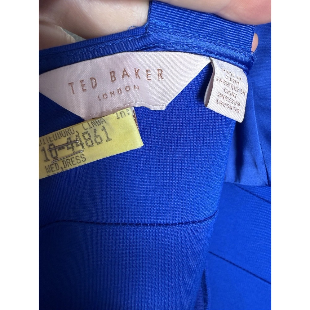 Ted Baker London Blue Bandage Bodycon Strappy Mini Dress Cocktail Stretch 2 - Picture 7 of 8